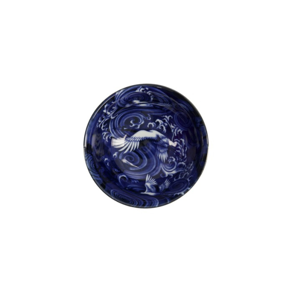 Rice Bowl Japonism Crane Blue, Porcelain, Ø 15 × 7 cm, 500 ml, Item No. 18758