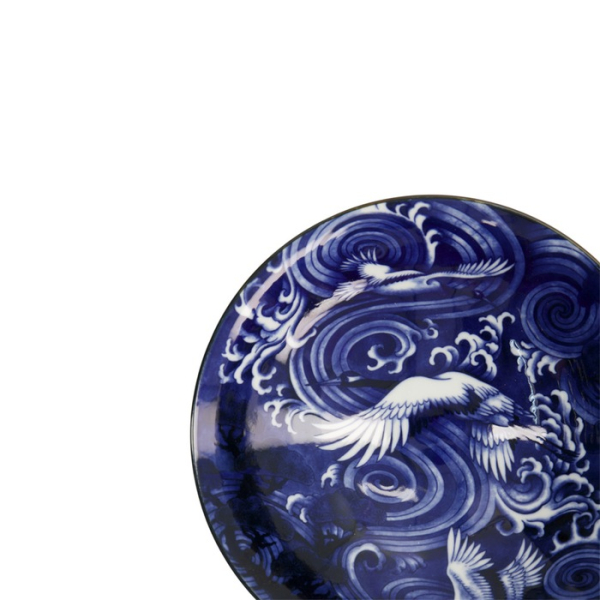 Bowl Japonism Crane Blue, Porcelain, Ø 25.2 × 7.7 cm, 1.6 l, Item No. 18764