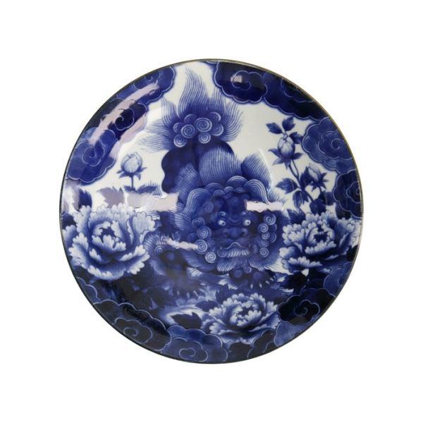 Bowl Japonism Lion Blue, Porcelain, Ø 25.2 × 7.7 cm, 1.6 l, Item No. 18766
