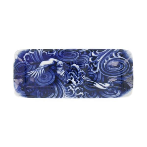 Serving Platter Japonism Crane Blue/White, Porcelain, 28.5 × 14 × 2.5 cm, Item No. 18768