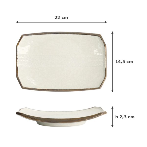 Sushi Plate Hime Kobiki Light Green, Stoneware, 22 × 14.5 × 2.3 cm, Item No. 18853
