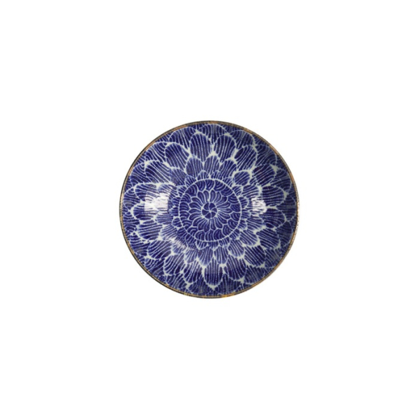 Reisschale Ohuke Dahlia Blau/Weiß, Porzellan, Ø 15 × 5,8 cm, Art.-Nr. 18891