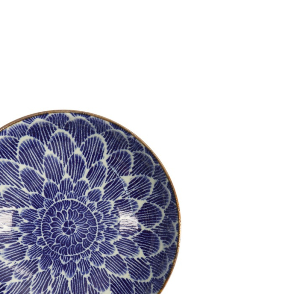 Ramenschale Ohuke Dahlia Blau/Weiß, Porzellan, Ø 21,5 × 8 cm, 1,85 l, Art.-Nr. 18893