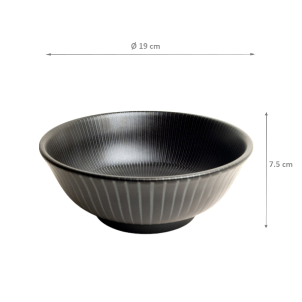 Edo Japan, Bowl, Black, Ø 19x7.5 cm, Item No. 2000021