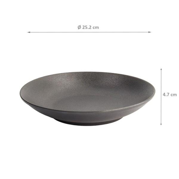 Ø25.2x4.7cm Yuzu Black Deep Rice Plate at g-HoReCa (picture 6 of 6)