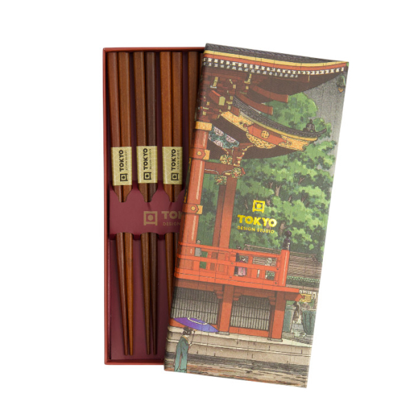 Geschenkbox Braun 5 Paar Essstäbchen bei g-HoReCa