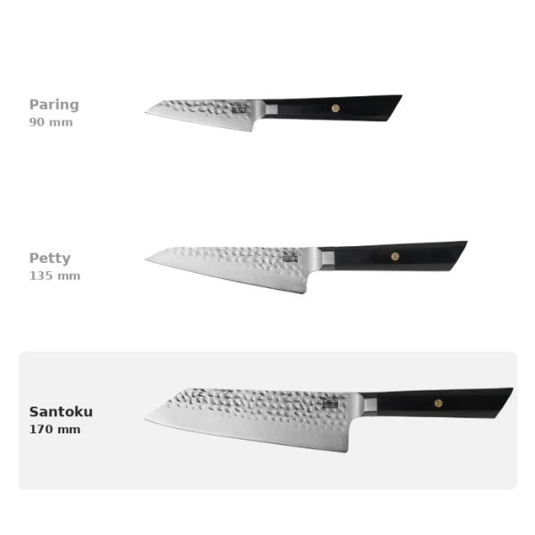 Santoku-Bunka-Messer Kotai (Allzweckmesser) mit Bambusbox, Klinge 17 cm, Art.-Nr. 20851