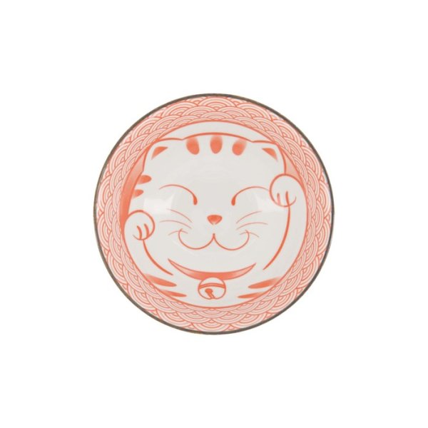 Ramenschale Kawaii Lucky Cat Rot, Porzellan, Ø 19,7 × 7 cm, 1 l, Art.-Nr. 20953