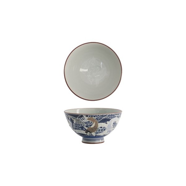 Tokyo Design Studio Rice Bowl Kawaii Carp Blue, Porcelain, Ø 11.5 × 6 cm, 300 ml