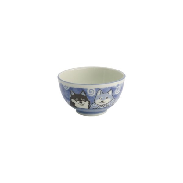 Rice Bowl Kawaii Shiba-Dog Blue, Porcelain, Ø 13 × 8 cm, 400 ml, Item No. 20990