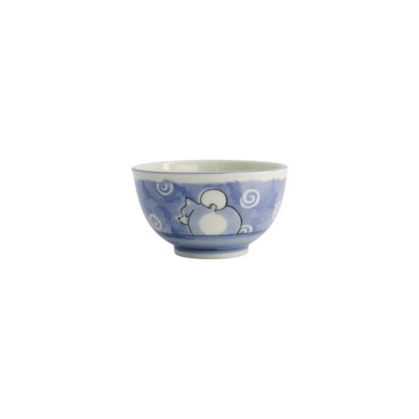Rice Bowl Kawaii Shiba-Dog Blue, Porcelain, Ø 13 × 8 cm, 400 ml, Item No. 20990