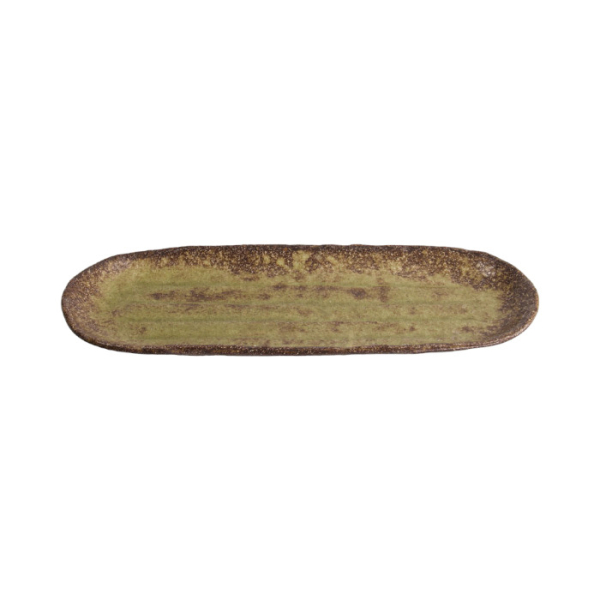 Chakogashi Green Large Oval Plate at g-HoReCa (picture 1 of 3)