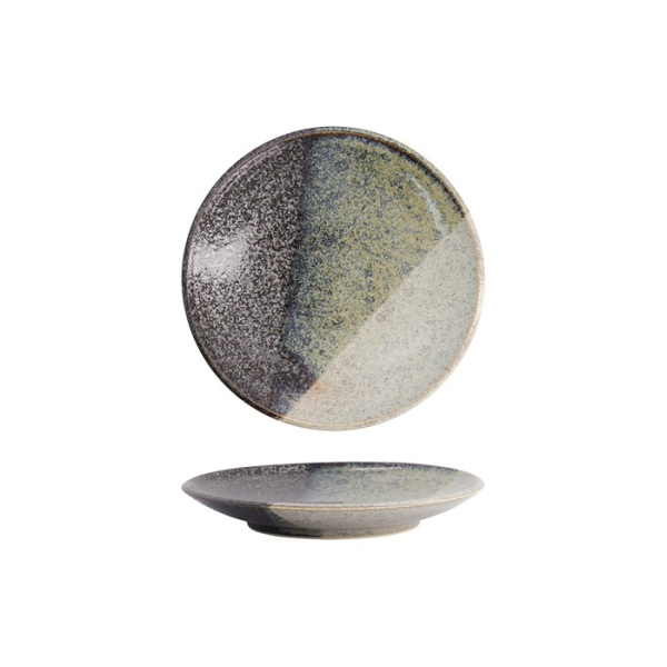 Tokyo Design Studio Plate Oboro Yamakage Black/Brown/White, Stoneware, Ø 16.7 × 2.5 cm