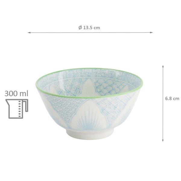 TDS, Klein Tayo Schale, Lily Flower, Hell Blau, Ø 13.5x6.8 cm, 300ml -Art Nr: 21162