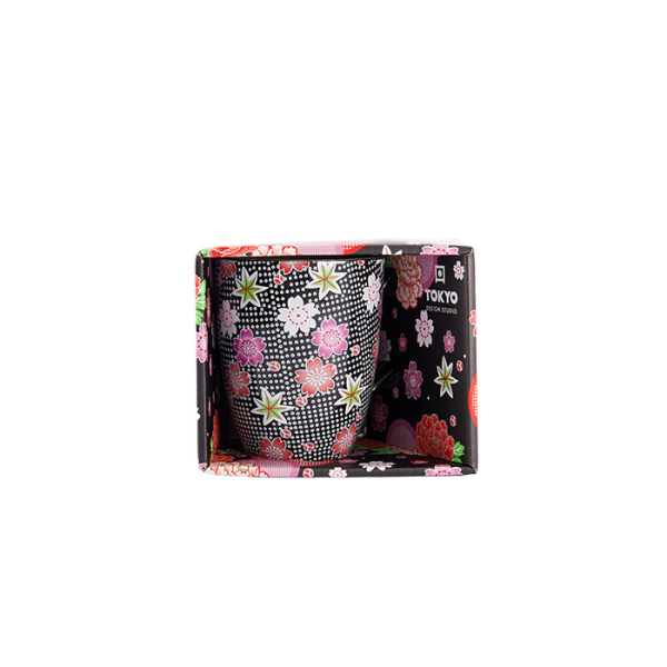 Schwarz Kawaii Blume Tasse mit Geschenkbox bei g-HoReCa (Bild 1 von 2)
