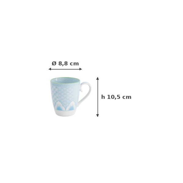Tasse Lily Flower Hellblau, Porzellan, Ø 8,8 × 10,5 cm, 350 ml, Art.-Nr. 21200
