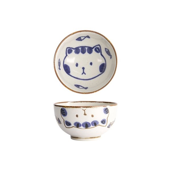 Tokyo Design Studio Bowl Kawaii Cat Neko, Porcelain, Ø 13.7 × 7.4 cm, 500 ml