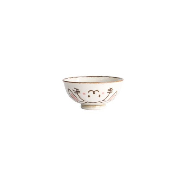 Rice Bowl Kawaii Rabbit Usagi Red, Porcelain, Ø 11.5 × 6 cm, 300 ml, Item No. 21274