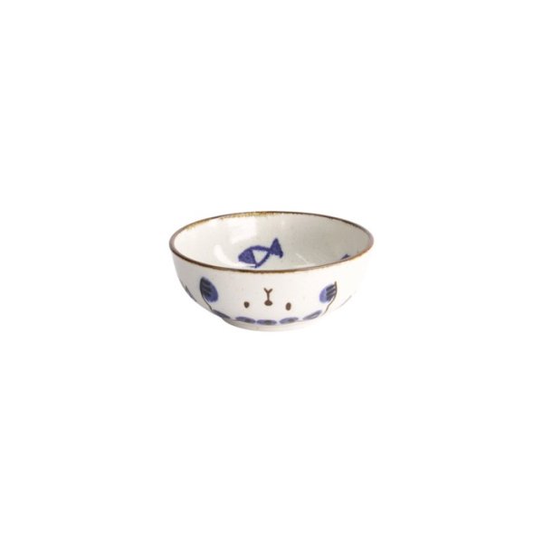 Bowl Kawaii Cat Neko Blue, Porcelain, Ø 13.2 × 5.3 cm, 360 ml, Item No. 21275