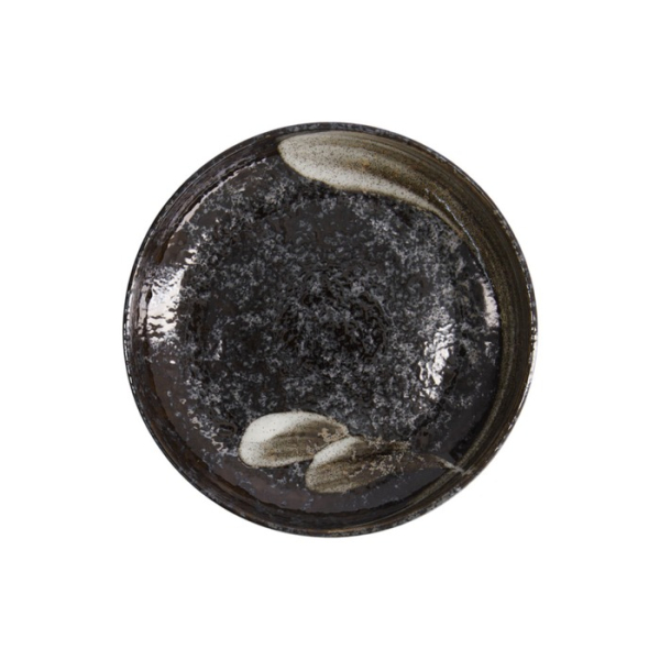 Pasta Plate Arahake Black/Brown, Stoneware, Ø 22 × 4 cm, 650 ml, Item No. 21436