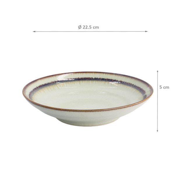Schale Wasabi Hellgrün/Braun, Keramik, Ø 22,5 × 5 cm, Art.-Nr. 21455