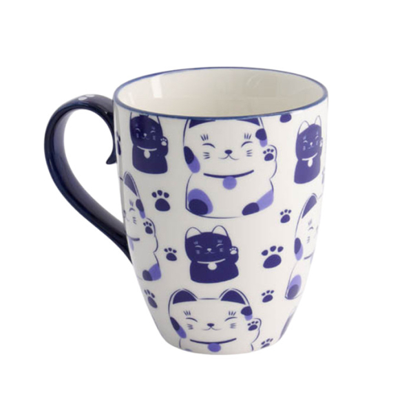 TDS, Kawaii Lucky Cat Tasse mit Geschenkbox Blaue Katze, Ø 8.5x10.2cm, 380 ml, Art.-Nr. 21528