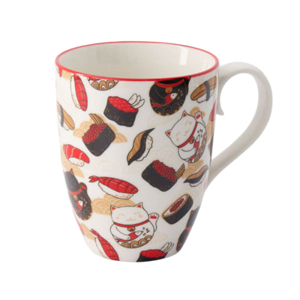 8.5x10.2cm Kawaii Lucky Cat Mug W/Giftbox Cat/Sushi at g-HoReCa (picture 3 of 5)