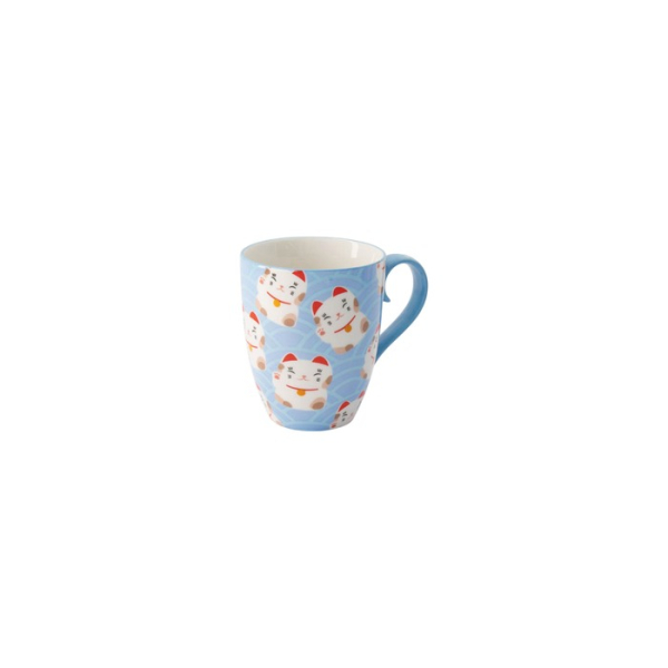 Tasse Kawaii Lucky Cat Weiß/Schwarz in Geschenkbox, Porzellan, Ø 8,5 × 10,2 cm, 380 ml, Art.-Nr. 21533