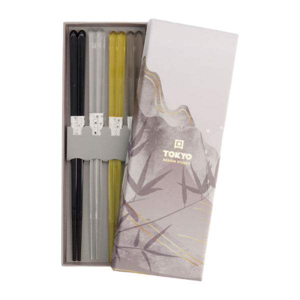 Acrylic Braun 4 Paar Essstäbchen bei g-HoReCa (Bild 1 von 5)