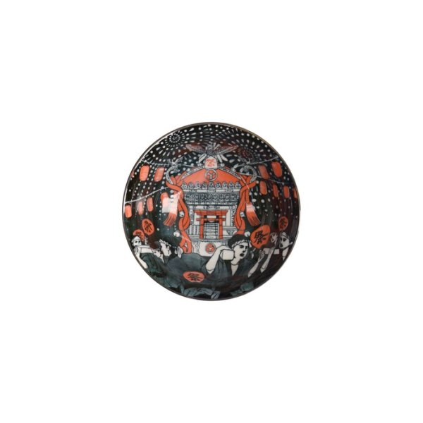 Reisschale Asakusa Matsuri Rot/Schwarz, Porzellan, Ø 14,8 × 7 cm, 550 ml, Art.-Nr. 21553
