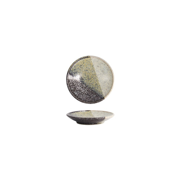 Tokyo Design Studio Round Plate Oboro Yamakage Black/Brown/White, Ceramic, Ø 9.8 × 1.7 cm