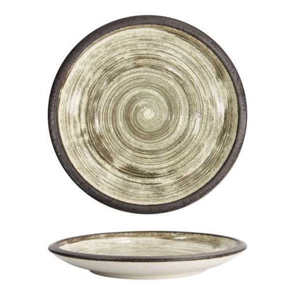 Tokyo Design Studio Teller Asashio Schwarz/Weiß, Steinzeug, Ø 24,8 × 3,5 cm
