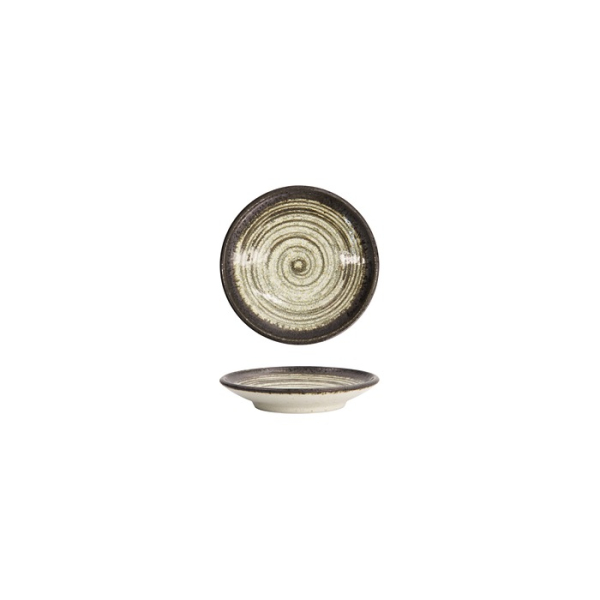 Tokyo Design Studio Runder Teller Asashio Schwarz/Weiß, Ø 9,8 × 1,7 cm
