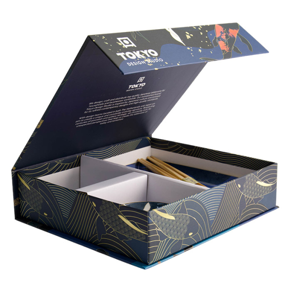 4 w/Chopsticks Blue Kawaii Koi Sushi Plate Giftset Set at g-HoReCa (picture 1 of 6)