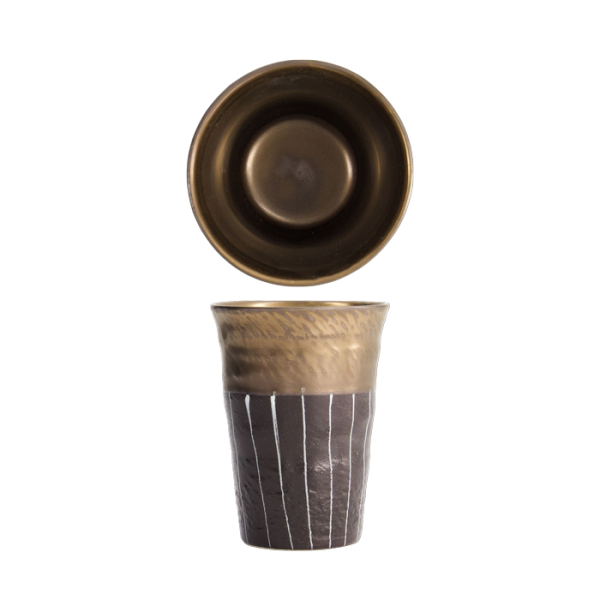 White Gold with Black Stripe Tea cup at g-HoReCa (picture 1 of 5)