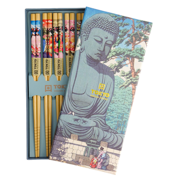 5 Paar Essstäbchen EDO Japan bei g-HoReCa