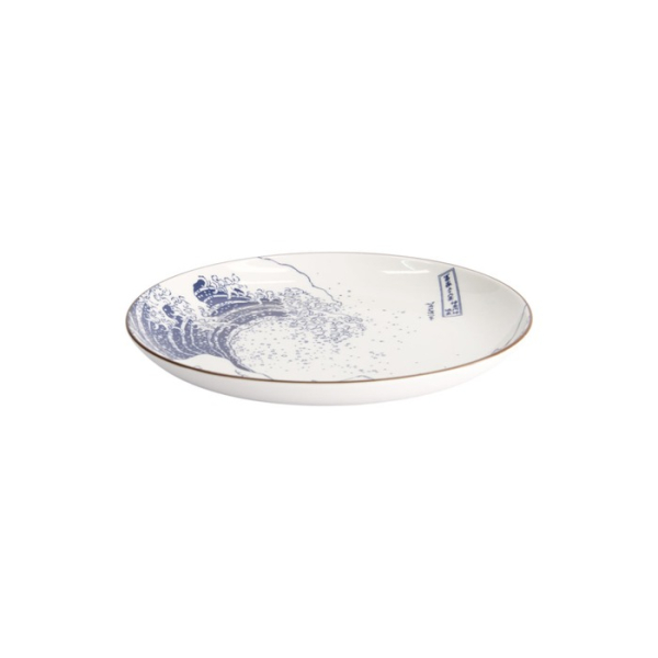 Plate Hokusai Nami Blue/White, Porcelain, Ø 21.6 cm, Item No. 21890