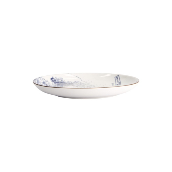 Plate Hokusai Nami Blue/White, Porcelain, Ø 21.6 cm, Item No. 21890