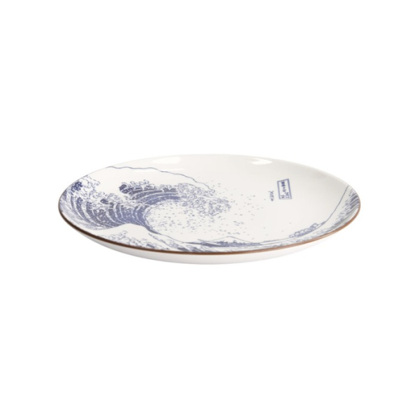 Plate Hokusai Nami Blue/White, Porcelain, Ø 25.2 cm, Item No. 21891
