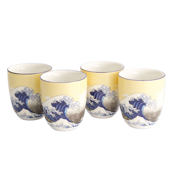 TDS, Cup Set, 4-piece set, Kawaii Hokusai, 7x8cm 170ml, Item No. 21907