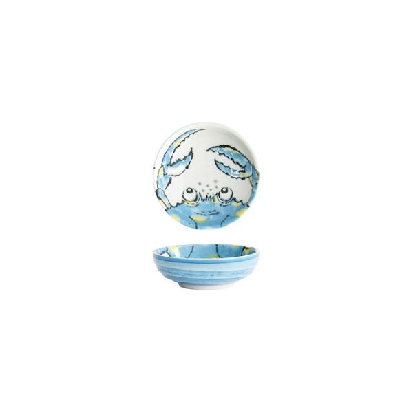 Tokyo Design Studio Sauce Bowl Seafood Crab Light Blue, Porcelain, Ø 9.5 × 3 cm, 150 ml