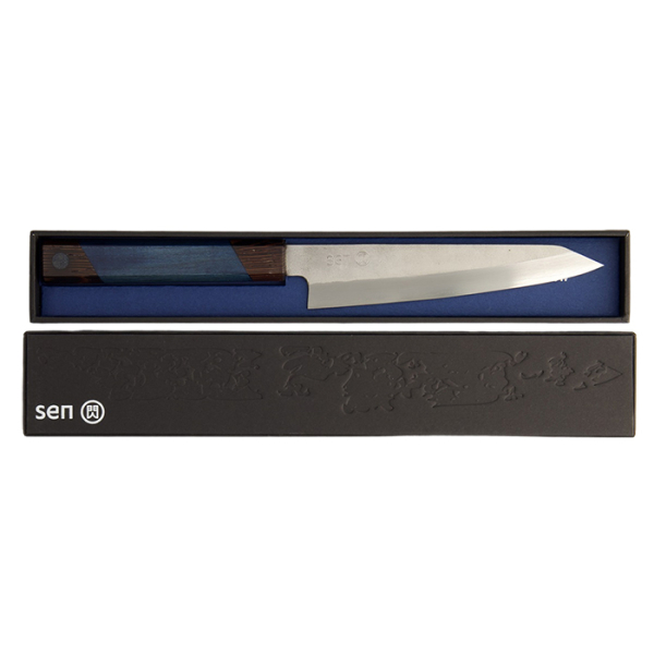 10 cm Kotai Paring Messer gehämmert mit Bambusbox bei g-HoReCa