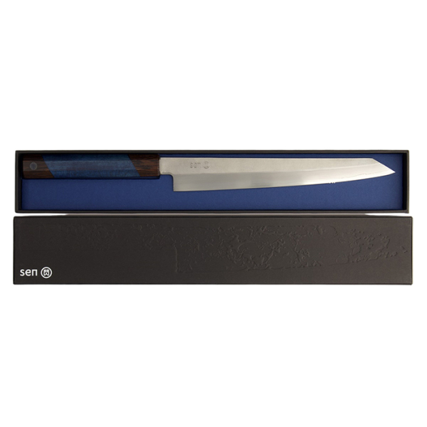 10 cm Kotai Paring Messer gehämmert mit Bambusbox bei g-HoReCa