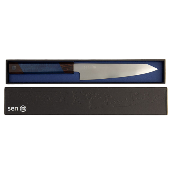 10 cm Kotai Paring Messer gehämmert mit Bambusbox bei g-HoReCa