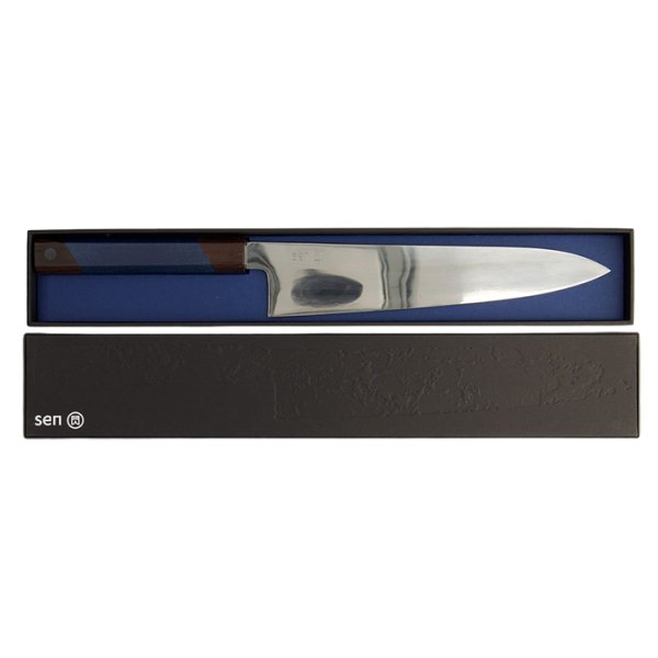 10 cm Kotai Paring Messer gehämmert mit Bambusbox bei g-HoReCa