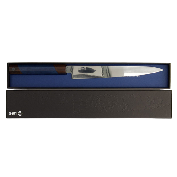 10 cm Kotai Paring Messer gehämmert mit Bambusbox bei g-HoReCa