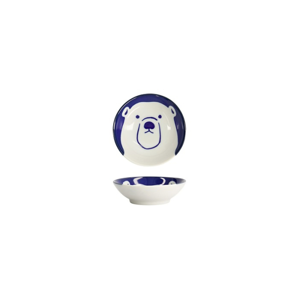 Tokyo Design Studio Sauce Bowl Kawaii Polar Bear White/Blue, Porcelain, Ø 9 × 2.7 cm