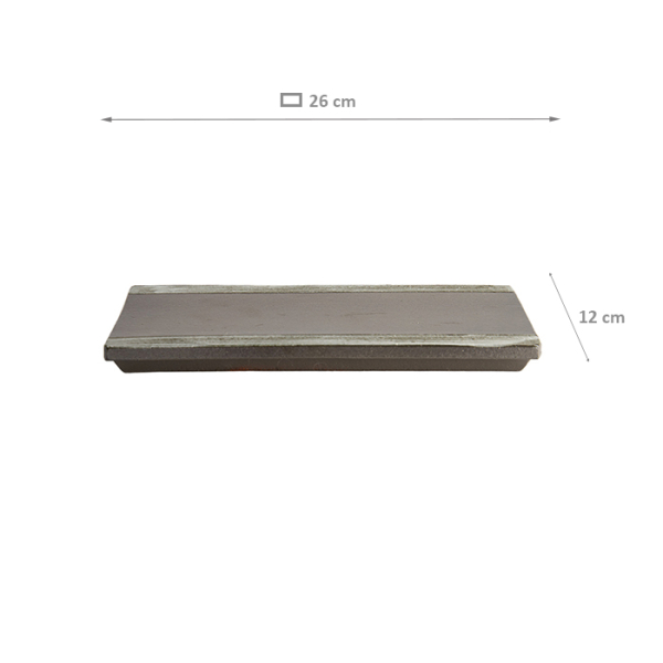 TDS, Large Plate, Ob Grey, 26 x 12 cm, Item No. 22108