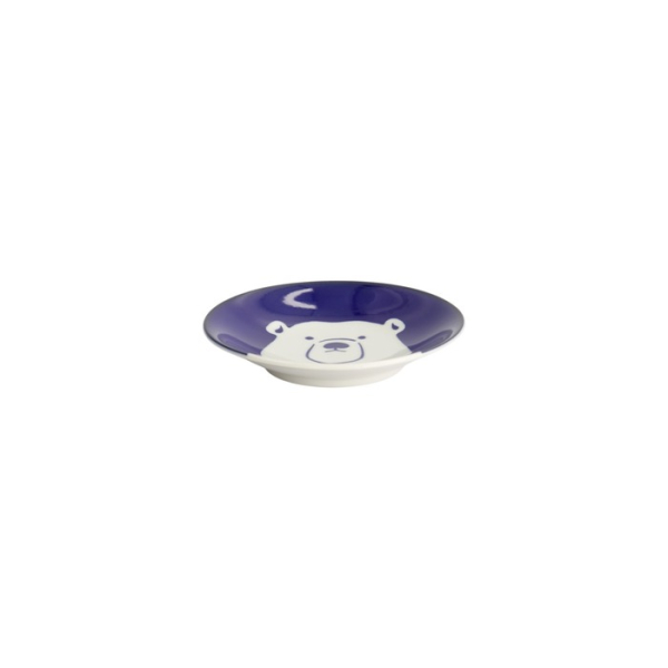 Plate Kawaii Polar Bear Blue/White, Porcelain, Ø 13.7 × 2.4 cm, Item No. 22128
