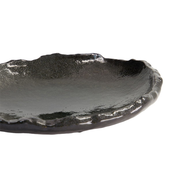 Large Round Plate Mixed Plates Black, Porcelain, 26.5 × 24 × 4.5 cm, Item No. 22163